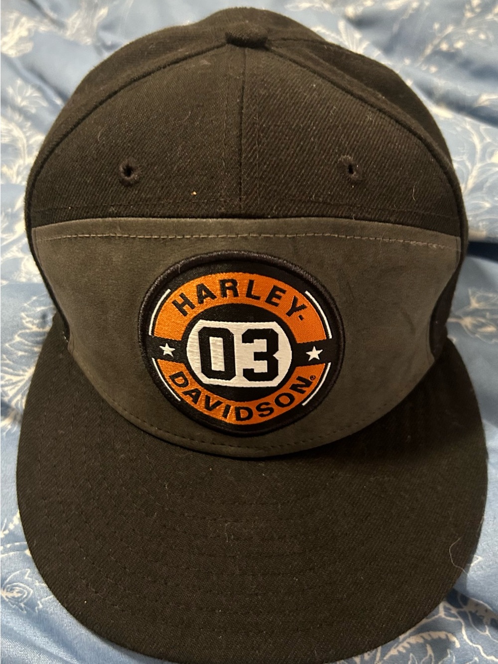 Harley-Davidson Orange & Black Embroidered Logo Cap 7 3/8 and Helmet